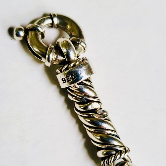 ❤️ Rizzo Sterling Silver 925 Twisted Cable Bracelet with Gold Domes - Picture 2 of 7